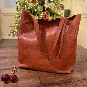 Elegant Brown Leather Tote Bag